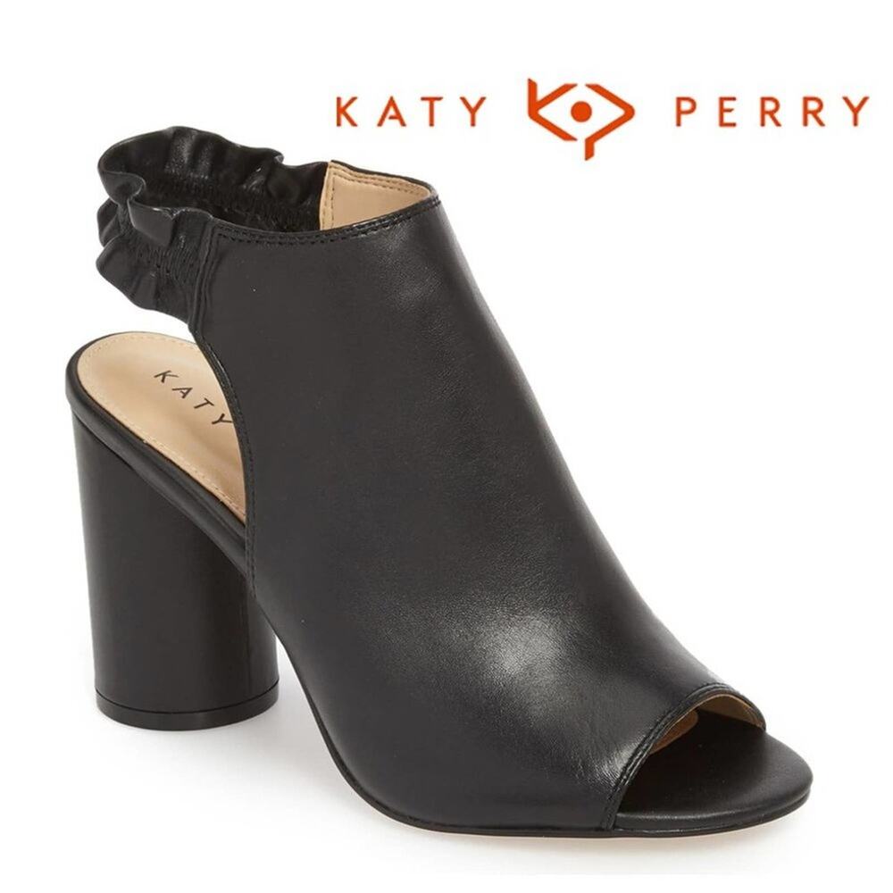 KATY PERRY Jocelyn Black Napa Leather Shoetie Bootie Women's size 10 NEW In Box